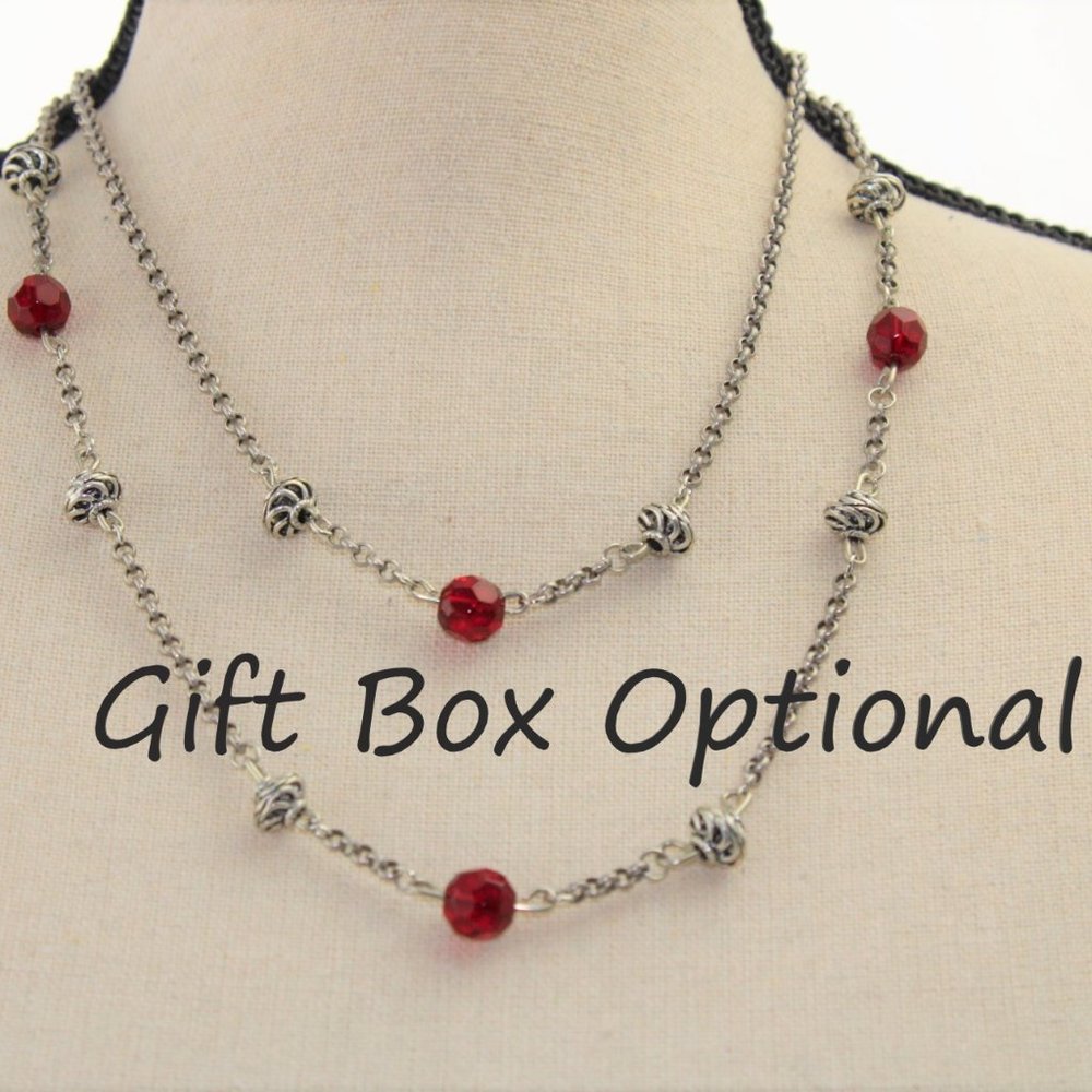 Antique Silver Double Chain Necklace